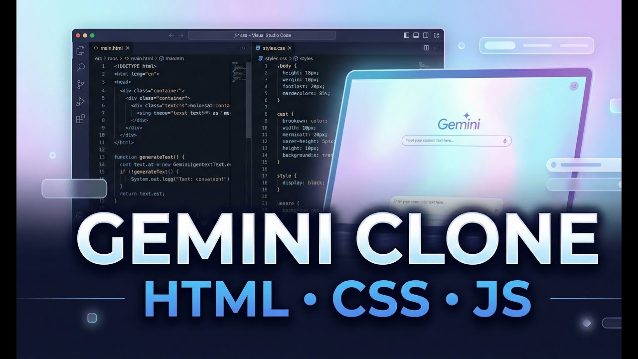 Google Gemini AI Clone – Full Working Chatbot Using HTML, CSS & JavaScript | Complete Tutorial