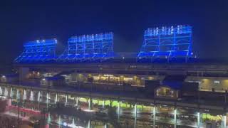 Cub Game End from Hotel Zachary Balcony