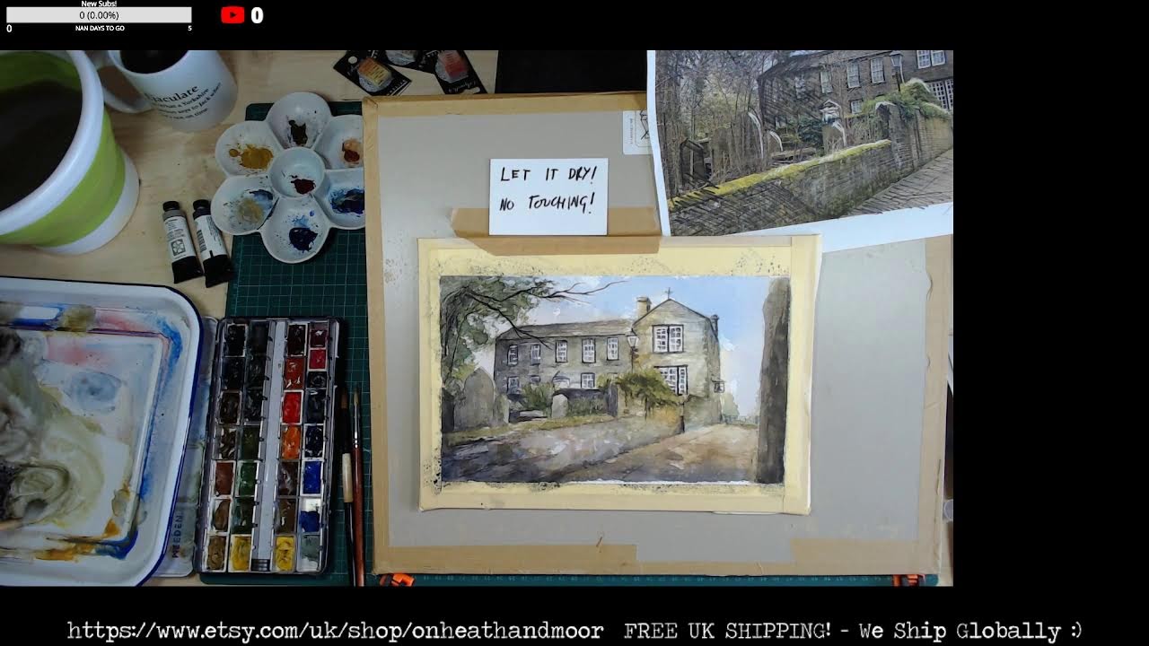 LIVE Watercolours - Bronte Parsonage - On Heath & Moor