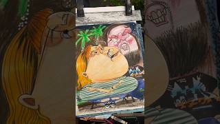 Real sweet couple I got to draw. #caricature #funny #streetart #waikiki Real sweet couple I got to draw. #caricature #funny #streetart #waikiki