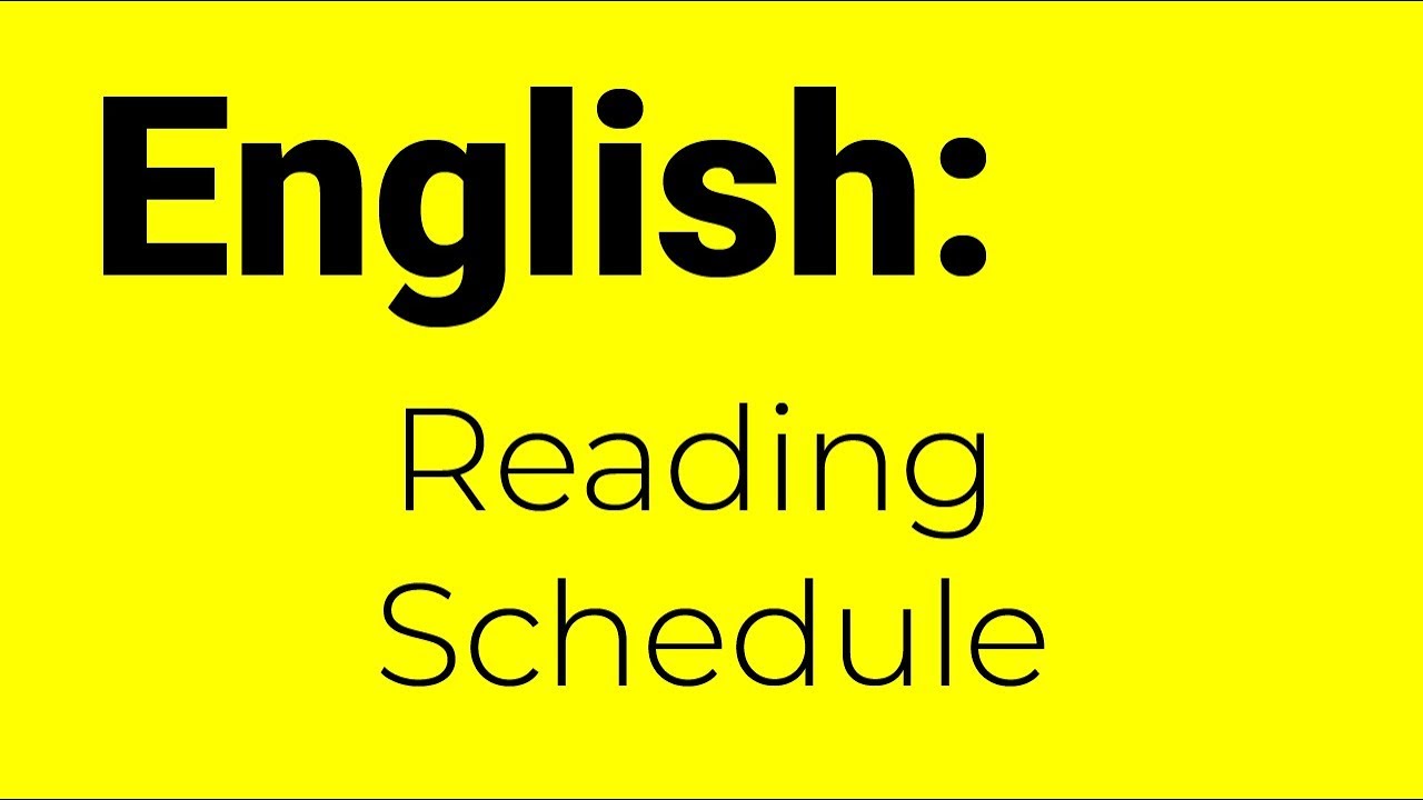 making-a-reading-schedule-english-youtube