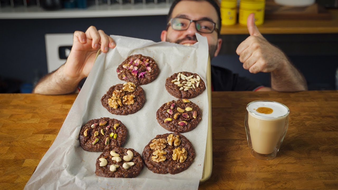 كوكيز الشوفان بدون فرن مع كهوة بنكهة جوز الهند | Oatmeal cookies
