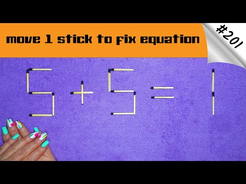 Matchstick puzzle #201 | Match puzzle 5+5=1 with hint and solution.