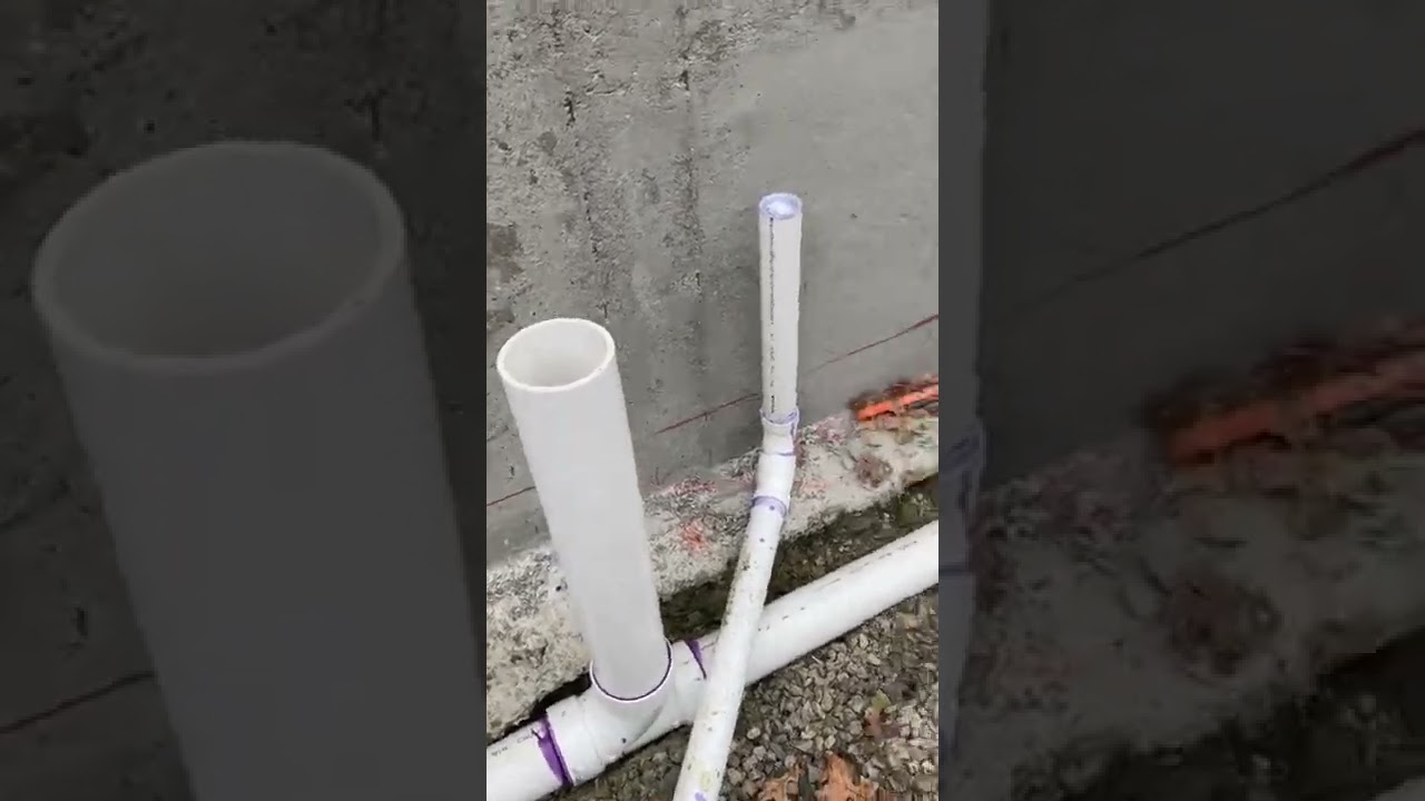 Radon mitigation piping in slab