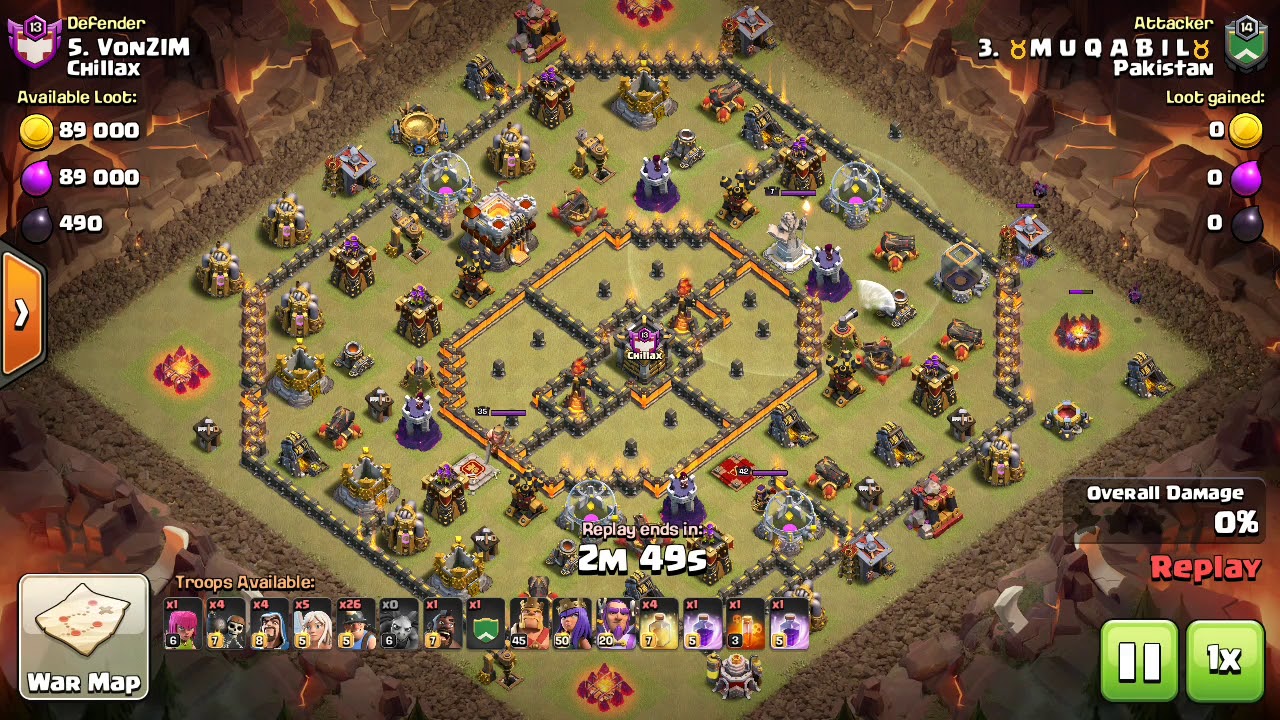 Coc: 3 star attack on TH11 with miners, ring base