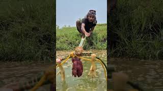 Unique easy trap fishing system by village boy #fishing #video #trap #reels #shorts