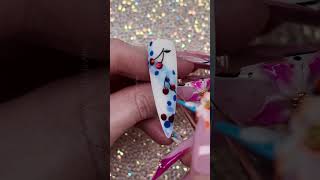 chrome Cherry Nails art designs 🍒🌸🍒🌸#nail art #shining nails#simple nails # @ cutie_beautynails⁩ 