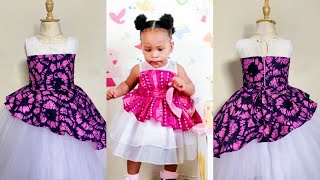 Easiest method to cut and sew a high-low peplum gown with yoke neckline for a 3 year old. #tutorial