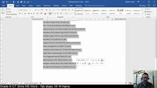 Tab Stops in Microsoft Word