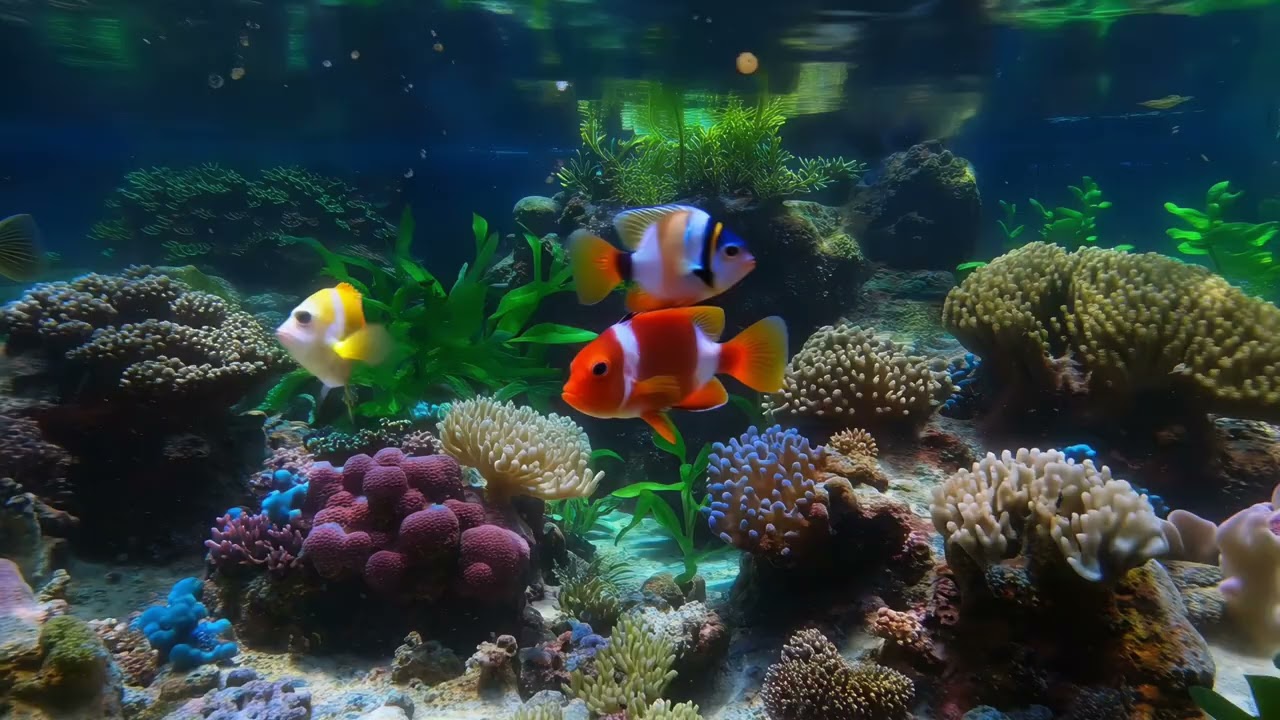 10 Hours Instant Stress Relief - Calming Aquarium for Sleep & Study - No Music