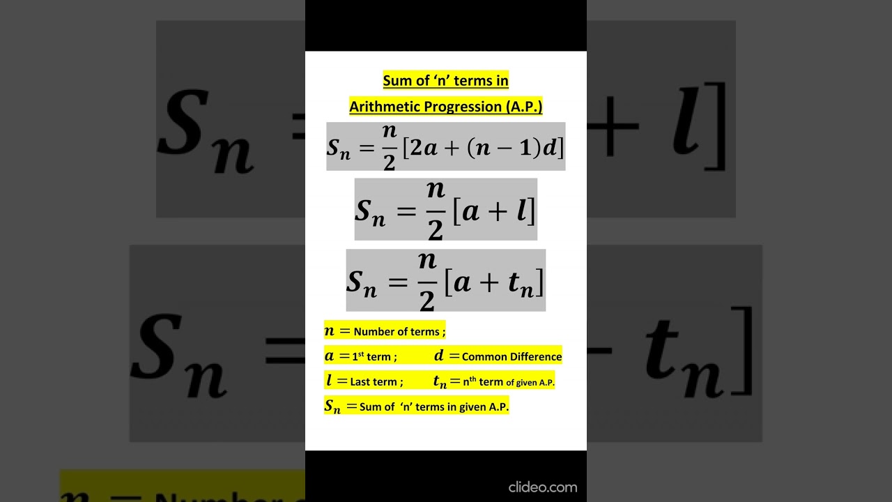 sum of n terms in AP
