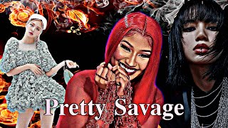 Blackpink pretty savage- remix (ft nicki  minaj) + cap cut made 😭😭