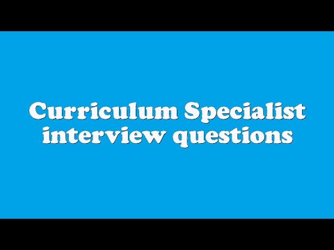 Curriculum Specialist interview questions - YouTube