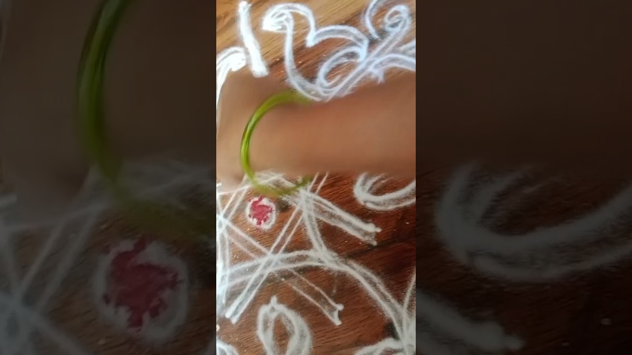 Two line free hand rangoli design - YouTube
