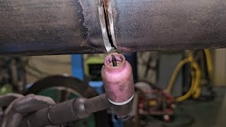 Two feed techniques for overhead root TIG welding