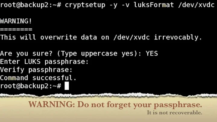 Linux Cryptosetup LUKS Tutorial:  Encrypting Directories / Partition / Hard Disks