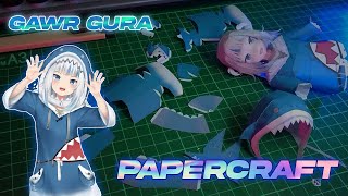 How to make Gawr Gura action figure from paper (Time lapse build Papercraft)