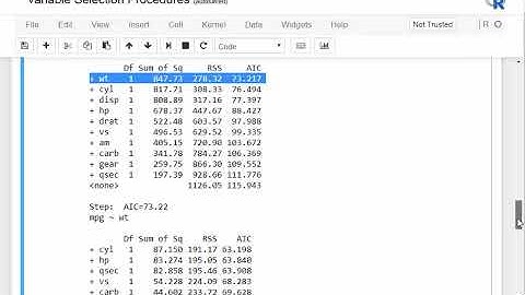 Forward Selection - Stepwise Regression with R