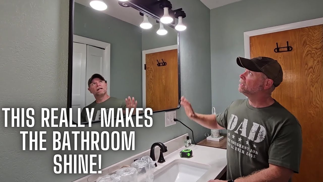 USHOWER Black Bathroom Mirror | Rectangle Vanity Mirror