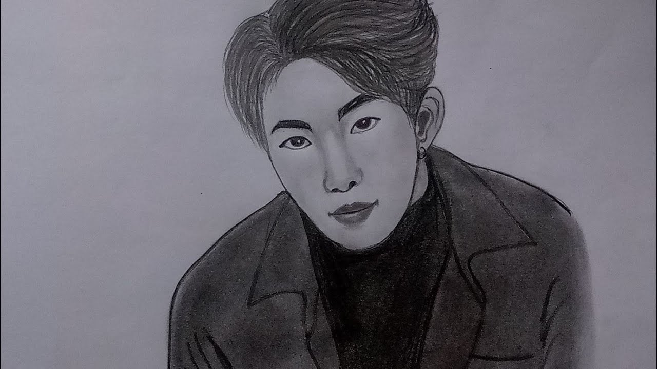 How to draw  💜ᗷTS⟭⟬💜RM Drawing 