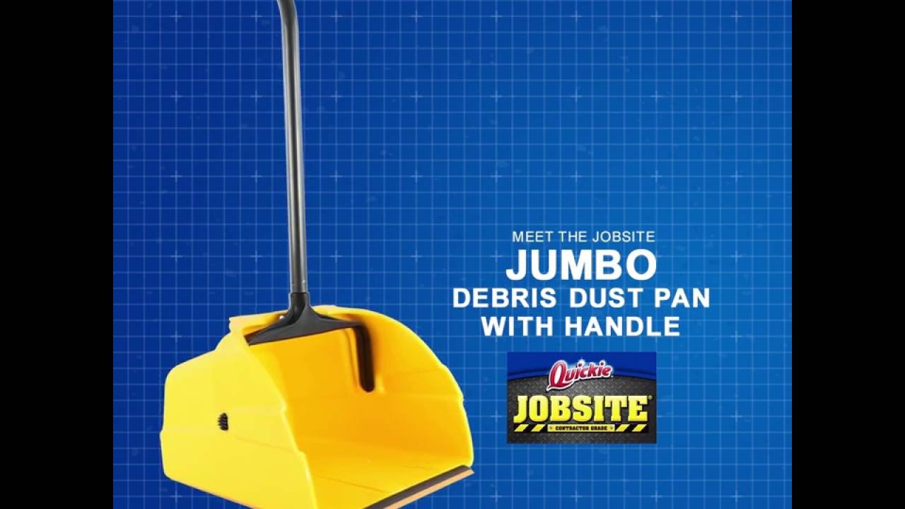 Quickie Jobsite® Jumbo Debris Dust Pan with Handle YouTube