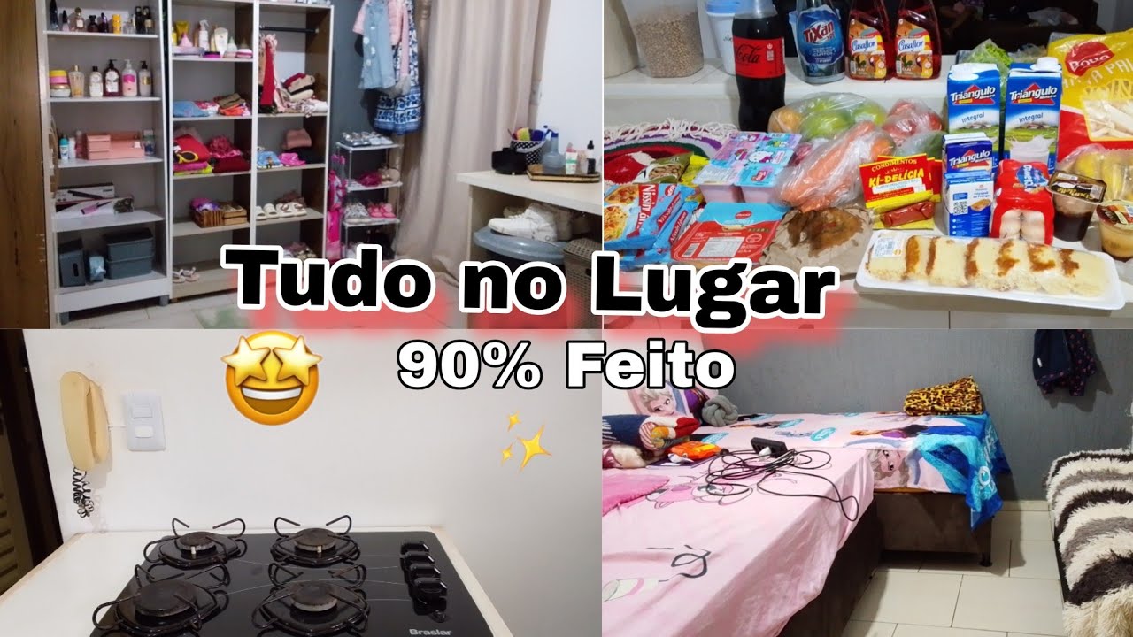 TUDO NO LUGAR | PENSEI QUE ESSA BAGUNÇA NÃO TERIA FIM 😭 COMPRINHAS DE SUPERMERCADO| 90%FEITO ❤️