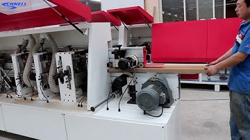 Schnell 368 Fire Retardant Door Solid Wood Edge Banding Machine Working show & Edge effect
