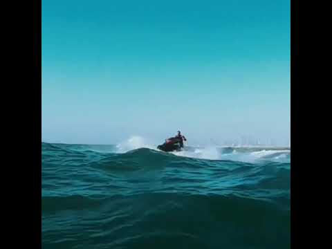 Jet ski  in choppy waters of Dubai