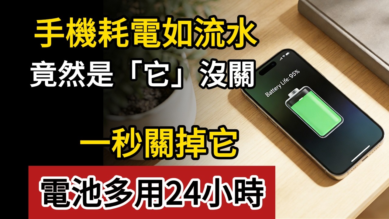 手機耗電太快？快關掉「這個功能」！電池多撐24小時，省電效果超驚人！