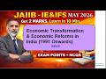Economic transformation- 1991 reforms   JAIIB IF&amp;IFS May 26  Get2 Marks in 10 Min MCQs #S132
