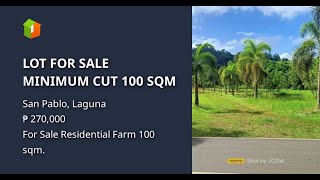 LOT FOR SALE MINIMUM CUT 100 SQM