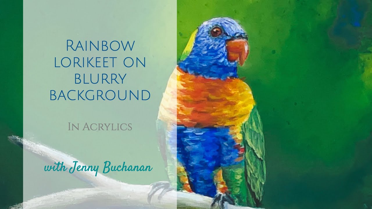 Blurry Background Painting With Colourful In-Focus Bird