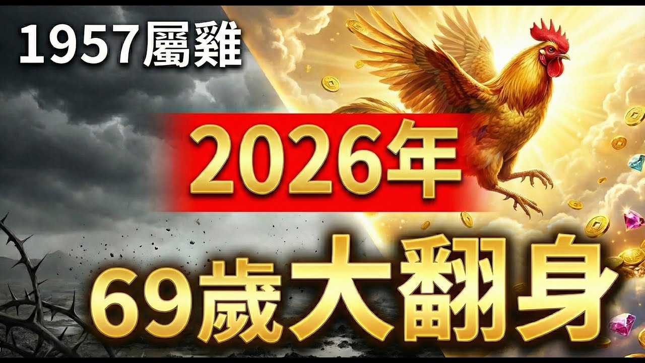 1957年屬雞人，別認命！2026年69歲是你人生的「轉折點」，抓住機會，後半生「穿金戴銀」！#1957年屬雞 #屬雞運勢 #2026年生肖雞運勢 #生肖雞運勢 #屬雞 #1957年生肖雞 #丁酉雞