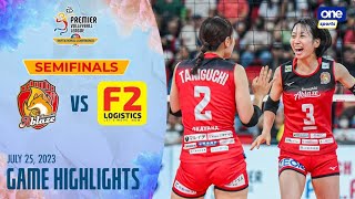 Kurashiki Vs F2 Logistics Semis Highlights  2023 Pvl Invitational Conference  July 25 2023