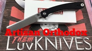 Artisan Cutlery Orthodox G10 Linerlock flipper Knife   Straight razor with a flipper tab ?