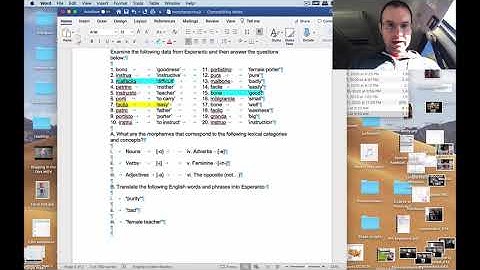 Linguistics 201 - Intro Linguistics - Esperanto Exercise