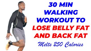 30-Minute Walking Workout to Lose Belly Fat and Back Fat 🔥Burns 250 Calories🔥