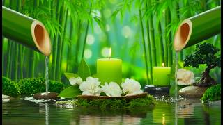 Bamboo Water Sounds + Healing Piano Music 🌿 Relaxing Music Relieves Stress, Anxiety and Depression