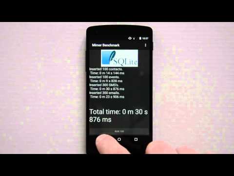 Mimer vs Sqlite on an Android Lollipop device
