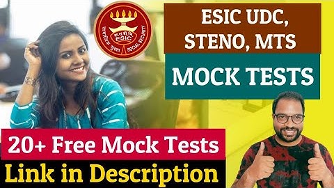 ESIC Free Mock Tests 🔥🔥 ESIC UDC STENO MTS #ESIC_UDC #ESIC_2022 #ESIC_MTS