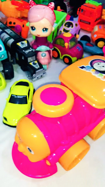 Tractor Trolley Carry Jenga Blocks #shorts #toys #cartoon #car #asmr #diecast #tractortrolley