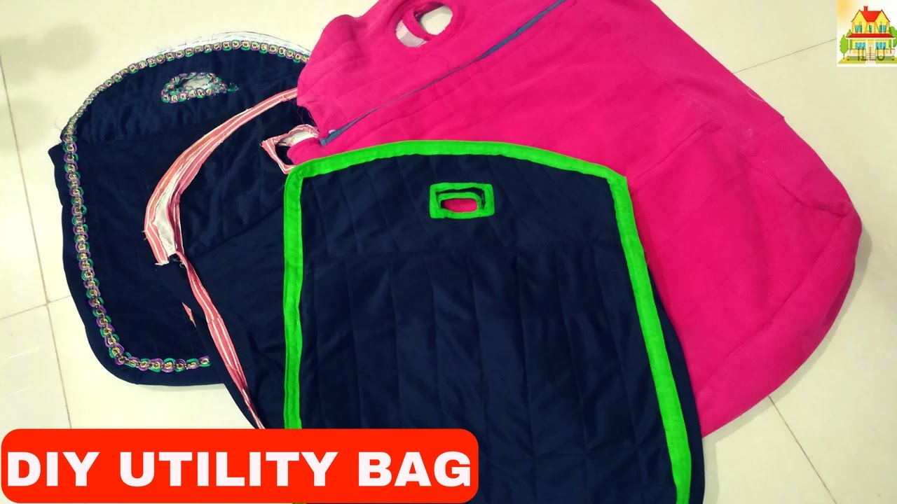 DIY UTILITY BAG BAG STITCHING బ్యాగ్ ఇంట్లోనే తయారీ విదానం YouTube
