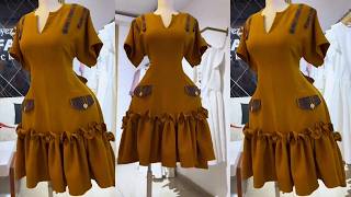 How to cut and sew a gathered dress for beginners