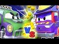 Super WIZARD TRUCK vs. Monster Truck HULK | Superhero show