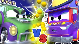 Super WIZARD TRUCK vs. Monster Truck HULK | Superhero show