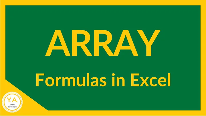 What is an Array Formula in Excel??? - Tutorial - DayDayNews