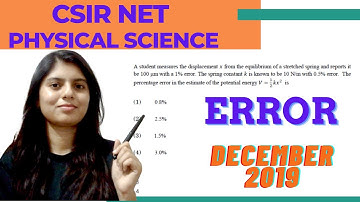 CSIR NET PHYSICAL SCIENCE (MATHEMATICAL PHYSICS) DECEMBER-2019 SOLUTION || ERROR ||