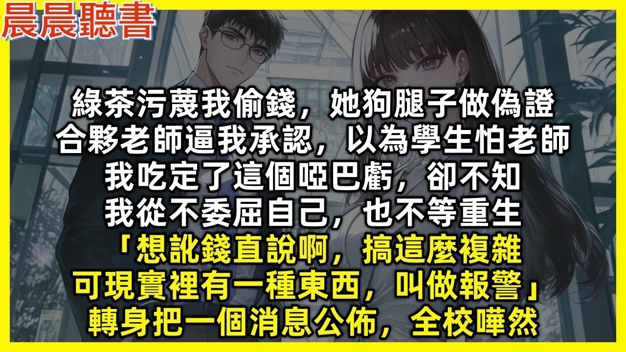 綠茶污蔑我偷錢，她狗腿子做偽證，合夥老師逼我承認，以為我吃定了這個啞巴虧，卻不知，我從不委屈自己，也不等重生「想訛錢直說啊，搞這麼複雜，可現實裡有一種東西，叫做報警」轉身把一個消息公佈，全校嘩
