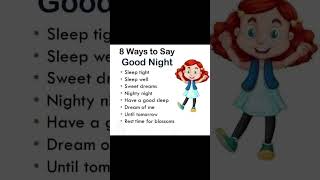 English learner || say good night || englishlearning englishnewwords englishgrammer englishtips