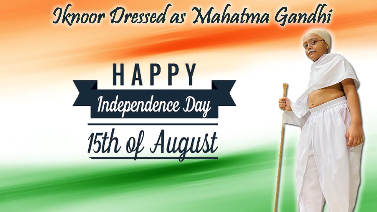Iknoor Dressed as Mahatma Gandhi-Lines on Mahatma Gandhi in english | few lines about Mahatma Gandhi